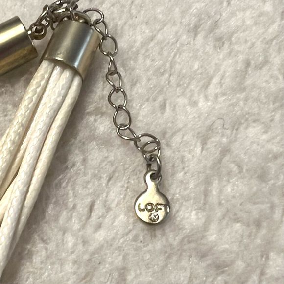 LOFT Ann Taylor Gold Tone Bar Beads Cream Multi Strand Choker Necklace - Picture 8 of 10